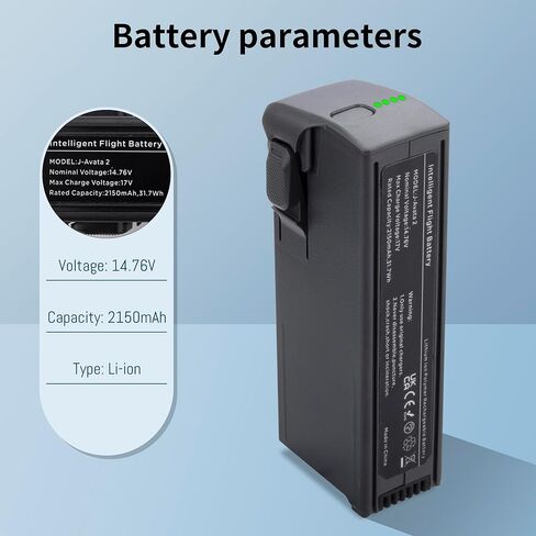 Avata 2 Intelligent Flight Replacement Battery Compatible with DJI Avata 2 Drone, Upgraded Rechargeable Battery with 2150mAh 14.76V, Providing Up to 23 Minutes of Maximum Flight Time in Saudi Arabia