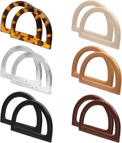 Zorfeter 12 Pack D Shape Purse Handles, 6 Colored Bag Handles for DIY Bag Making/Beach Bag in Saudi Arabia