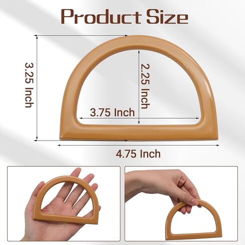 Zorfeter 12 Pack D Shape Purse Handles, 6 Colored Bag Handles for DIY Bag Making/Beach Bag in Saudi Arabia