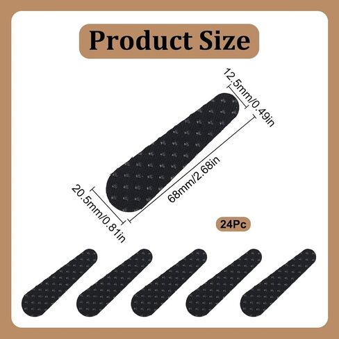 24 Pcs Non-Slip Shoulder Bag Strap Gripper, Self Adhesive Bag Holder Silicone Non-Slip Pad Sticker Purse Strap for Shoulder Bag Purse Handbag Backpack, Black in Saudi Arabia