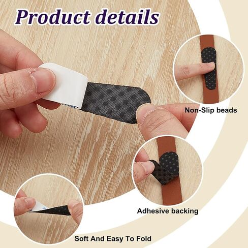 24 Pcs Non-Slip Shoulder Bag Strap Gripper, Self Adhesive Bag Holder Silicone Non-Slip Pad Sticker Purse Strap for Shoulder Bag Purse Handbag Backpack, Black in Saudi Arabia