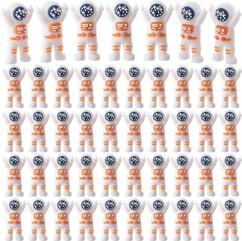 50 Pcs Mini Astronaut Figurines, Miniature Astronaut Toy Spaceman Figures for Kids Space Party Favor Easter Egg Stuffers Birthday Piñata Classroom Gift Prize Reward Goodie Bag (Multicolor) in Saudi Arabia