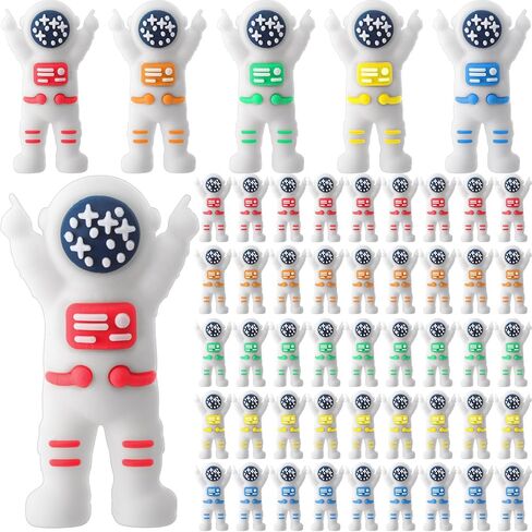 50 Pcs Mini Astronaut Figurines, Miniature Astronaut Toy Spaceman Figures for Kids Space Party Favor Easter Egg Stuffers Birthday Piñata Classroom Gift Prize Reward Goodie Bag (Multicolor) in Saudi Arabia