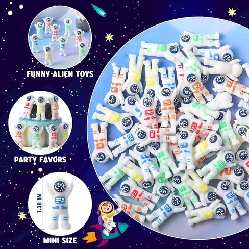 50 Pcs Mini Astronaut Figurines, Miniature Astronaut Toy Spaceman Figures for Kids Space Party Favor Easter Egg Stuffers Birthday Piñata Classroom Gift Prize Reward Goodie Bag (Multicolor) in Saudi Arabia