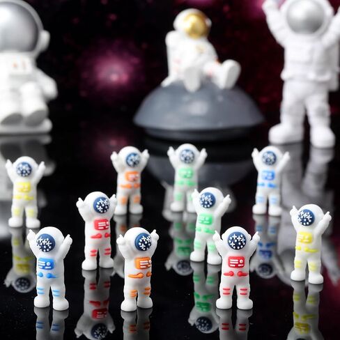 50 Pcs Mini Astronaut Figurines, Miniature Astronaut Toy Spaceman Figures for Kids Space Party Favor Easter Egg Stuffers Birthday Piñata Classroom Gift Prize Reward Goodie Bag (Multicolor) in Saudi Arabia
