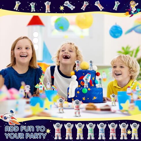 50 Pcs Mini Astronaut Figurines, Miniature Astronaut Toy Spaceman Figures for Kids Space Party Favor Easter Egg Stuffers Birthday Piñata Classroom Gift Prize Reward Goodie Bag (Multicolor) in Saudi Arabia