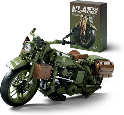 Nifeliz Motorcycle WLA Model Toy for Adults, Classic Military Bike Building Set with Authentic Features, Collectible Display Gift (833 PCS, NF10333) in Saudi Arabia