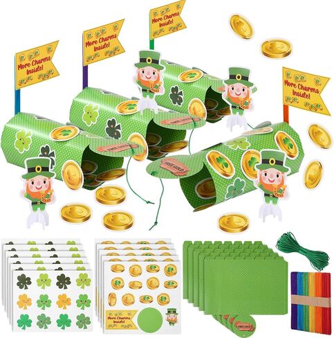 Hollowfly 24 Sets St Patrick's Day Leprechaun Trap Kit Make a Trap to Catch a Leprechaun for St Patrick's Day Decorations Irish Home Festival Party Decor Gifts Classroom Activity Toys Gifts in Saudi Arabia