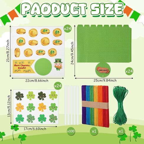 Hollowfly 24 Sets St Patrick's Day Leprechaun Trap Kit Make a Trap to Catch a Leprechaun for St Patrick's Day Decorations Irish Home Festival Party Decor Gifts Classroom Activity Toys Gifts in Saudi Arabia