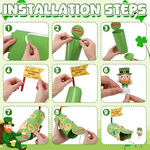 Hollowfly 24 Sets St Patrick's Day Leprechaun Trap Kit Make a Trap to Catch a Leprechaun for St Patrick's Day Decorations Irish Home Festival Party Decor Gifts Classroom Activity Toys Gifts in Saudi Arabia