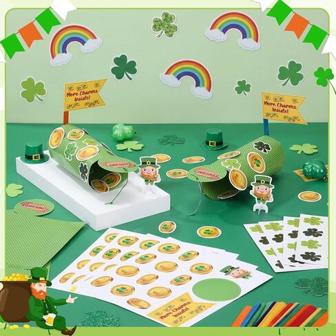 Hollowfly 24 Sets St Patrick's Day Leprechaun Trap Kit Make a Trap to Catch a Leprechaun for St Patrick's Day Decorations Irish Home Festival Party Decor Gifts Classroom Activity Toys Gifts in Saudi Arabia