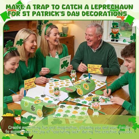 Hollowfly 24 Sets St Patrick's Day Leprechaun Trap Kit Make a Trap to Catch a Leprechaun for St Patrick's Day Decorations Irish Home Festival Party Decor Gifts Classroom Activity Toys Gifts in Saudi Arabia