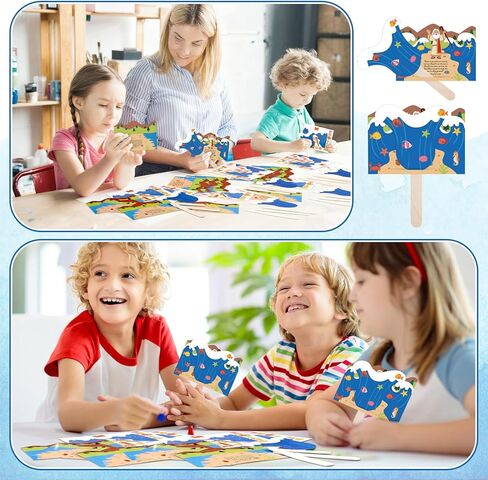 24 مجموعة من أدوات فراق البحر الأحمر الحرفية، الحرف الدينية DIY، هدايا إيمان يسوع، مشروع فني للكتاب المقدس المسيحي لأنشطة مجموعات الكنيسة في مدرسة الأحد VBS، هدية إبداعية in Kuwait