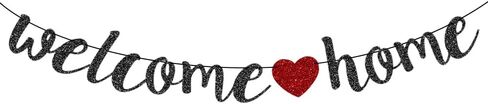 Welcome Home Decorations, Welcome Banner Homecoming Party Sign Decorations for Military Army Homecoming Housewarming Family Reunion, Welcoming the New Baby, Back to School Banner Gold Glitter Banners in Saudi Arabia