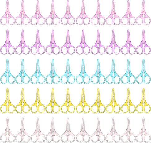 50 Pcs Embroidery Scissors Set Small Craft Scissors Mini Detail Stainless Steel with Protective Covers 5 Colors for DIY Sewing Needlepoint Paper Cutting Student Office Art Supplies 3.54 x 1.77 Inch in Saudi Arabia