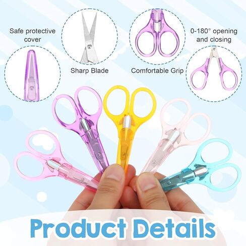 50 Pcs Embroidery Scissors Set Small Craft Scissors Mini Detail Stainless Steel with Protective Covers 5 Colors for DIY Sewing Needlepoint Paper Cutting Student Office Art Supplies 3.54 x 1.77 Inch in Saudi Arabia