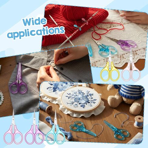 50 Pcs Embroidery Scissors Set Small Craft Scissors Mini Detail Stainless Steel with Protective Covers 5 Colors for DIY Sewing Needlepoint Paper Cutting Student Office Art Supplies 3.54 x 1.77 Inch in Saudi Arabia