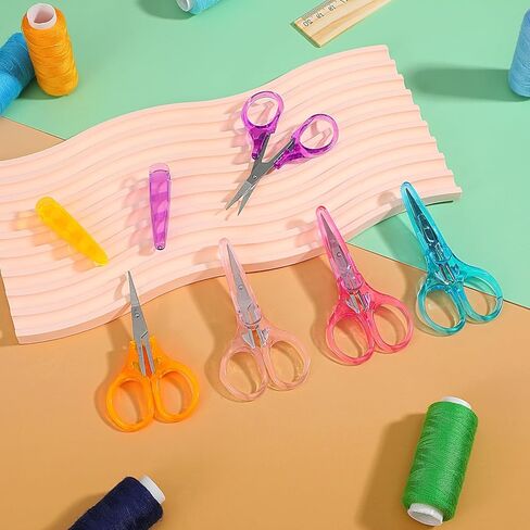 50 Pcs Embroidery Scissors Set Small Craft Scissors Mini Detail Stainless Steel with Protective Covers 5 Colors for DIY Sewing Needlepoint Paper Cutting Student Office Art Supplies 3.54 x 1.77 Inch in Saudi Arabia
