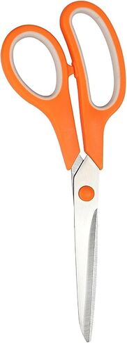Orange 8" Student Scissors, Multifunctional Scissors, Professional Stainless Steel Comfort Grip, Handmade Projects Suitable for Students, Comfort Right/Left Handed Cutting and Measuring Devices in Saudi Arabia