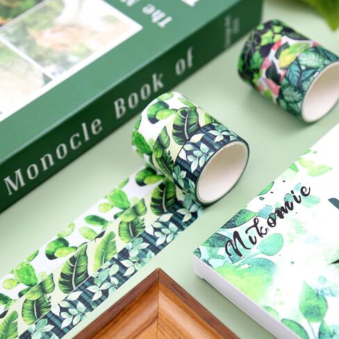 Green Plant Washi Tape Set, 12 Rolls Botanical Tape Green Leaves Decorative Tape Spring Tropical Masking Tapes for Journaling, Scrapbooking, Planners & DIY Crafts, Gift Wrapping in Saudi Arabia