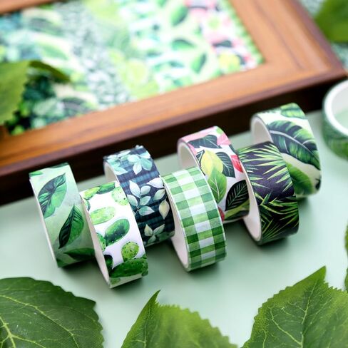 Green Plant Washi Tape Set, 12 Rolls Botanical Tape Green Leaves Decorative Tape Spring Tropical Masking Tapes for Journaling, Scrapbooking, Planners & DIY Crafts, Gift Wrapping in Saudi Arabia