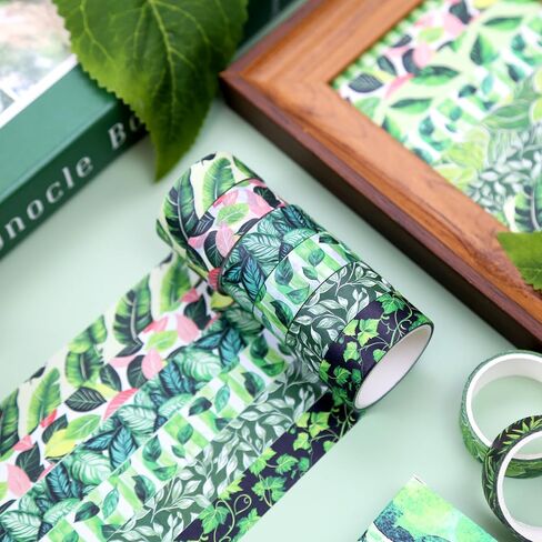 Green Plant Washi Tape Set, 12 Rolls Botanical Tape Green Leaves Decorative Tape Spring Tropical Masking Tapes for Journaling, Scrapbooking, Planners & DIY Crafts, Gift Wrapping in Saudi Arabia