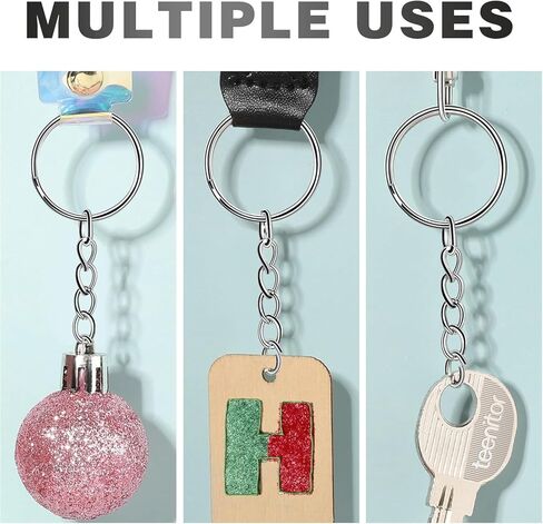 50Pcs Keychains with Chain and Jump Rings, Split Key Ring with Chain Heavy-Duty Keychain Rings Bulk for Craft Making Keyrings Kit (8.5cm) in Saudi Arabia