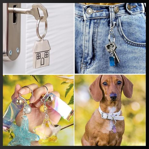 50Pcs Keychains with Chain and Jump Rings, Split Key Ring with Chain Heavy-Duty Keychain Rings Bulk for Craft Making Keyrings Kit (8.5cm) in Saudi Arabia