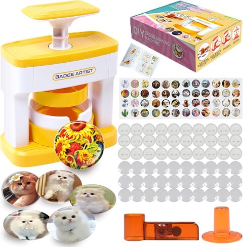 آلة صنع الأزرار SolaceShine، 55 مم (2.16 بوصة) أجزاء الأزرار DIY آلة ضغط شارة الدبوس الجديدة مع 48 قطعة من صانع الأزرار لصانع الدبابيس في عيد الميلاد وأعياد الميلاد وعيد الشكر وهدية عيد الحب in Kuwait