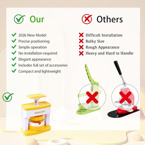 آلة صنع الأزرار SolaceShine، 55 مم (2.16 بوصة) أجزاء الأزرار DIY آلة ضغط شارة الدبوس الجديدة مع 48 قطعة من صانع الأزرار لصانع الدبابيس في عيد الميلاد وأعياد الميلاد وعيد الشكر وهدية عيد الحب in Kuwait