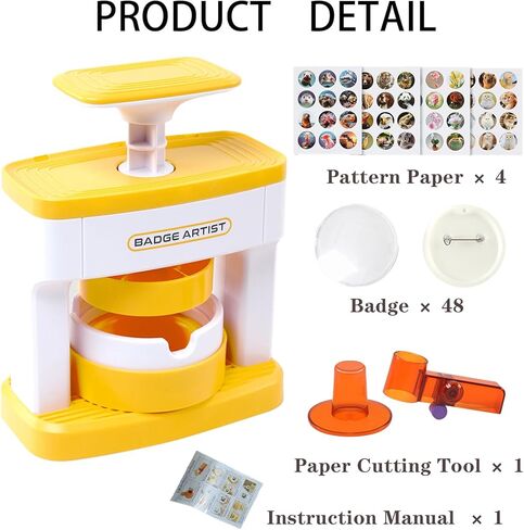 آلة صنع الأزرار SolaceShine، 55 مم (2.16 بوصة) أجزاء الأزرار DIY آلة ضغط شارة الدبوس الجديدة مع 48 قطعة من صانع الأزرار لصانع الدبابيس في عيد الميلاد وأعياد الميلاد وعيد الشكر وهدية عيد الحب in Kuwait