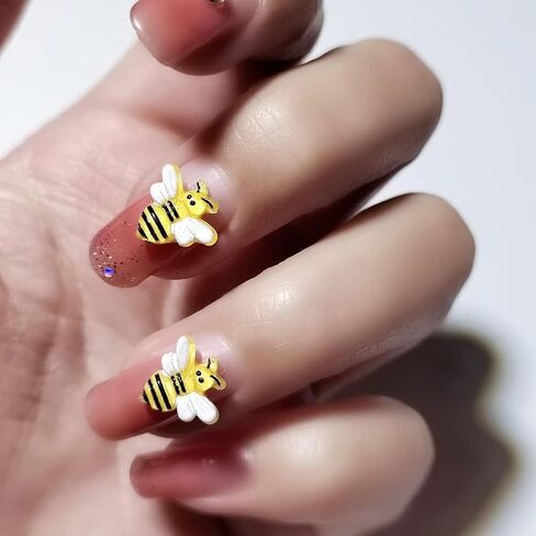 30Pcs Yellow Resin Bees, Small Honeybee Nail Charms, Bumblebee Flatbacks, Ornaments, Embellishments, Nail Art Decorations in Saudi Arabia