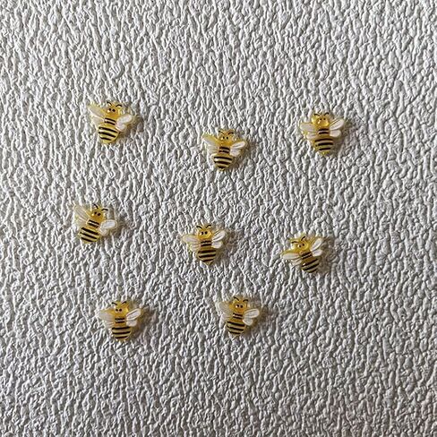 30Pcs Yellow Resin Bees, Small Honeybee Nail Charms, Bumblebee Flatbacks, Ornaments, Embellishments, Nail Art Decorations in Saudi Arabia