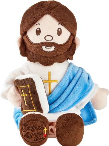 Jesus Plush Doll Jesus Plushie Stuffed Toy with Book Christian Stuff Religious for Kids Christening Easter 13" (Blue) in Saudi Arabia