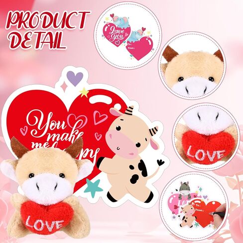 30 Set Valentine Plush Bulk Valentine Classroom Gifts for Kids Mini Stuffed Animals with Cards for Students Party Favors School Exchange Prize in Saudi Arabia