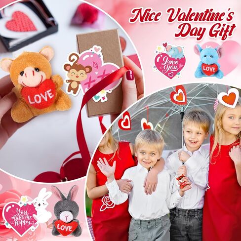 30 Set Valentine Plush Bulk Valentine Classroom Gifts for Kids Mini Stuffed Animals with Cards for Students Party Favors School Exchange Prize in Saudi Arabia