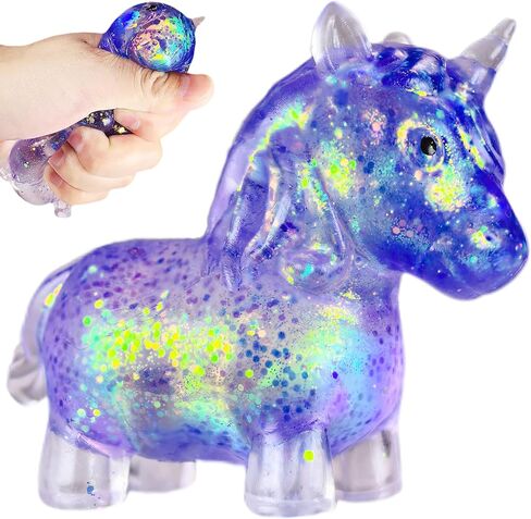 Pink Unicorn Squishy Stress Sugar Ball Squeeze Fidget Toys for Kids and Adults, Kawaii Unicorn Sugar Ball Squishies, Animal Sensory Stress Toys for Surprise Gift, Theme Party Favors for Kids in Saudi Arabia