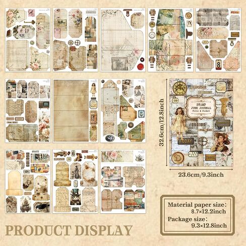Junk Journal Supplies, Vintage Decorative Scrapbook Supplies for Junk Journal Card Making Picture Art Collage DIY in Saudi Arabia