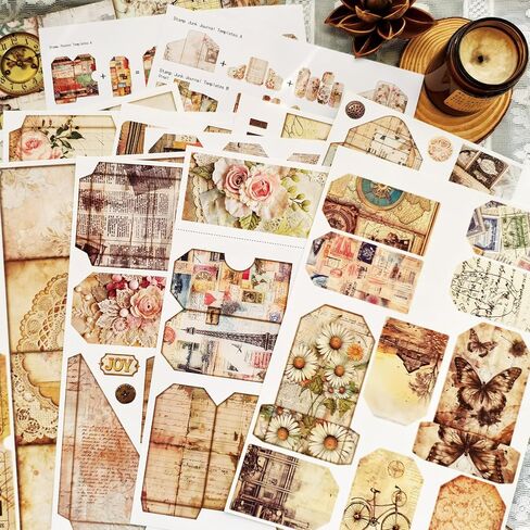 Junk Journal Supplies, Vintage Decorative Scrapbook Supplies for Junk Journal Card Making Picture Art Collage DIY in Saudi Arabia