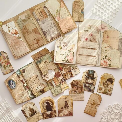 Junk Journal Supplies, Vintage Decorative Scrapbook Supplies for Junk Journal Card Making Picture Art Collage DIY in Kuwait