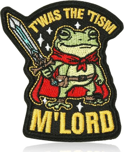 T'was The 'tism M'lord Hook and Loop Patch, Funny Sew on Embroidered Military Patches, DIY Frog Funny Patches for Backpacks, Clothes, Harness, Vests, Hats in Saudi Arabia
