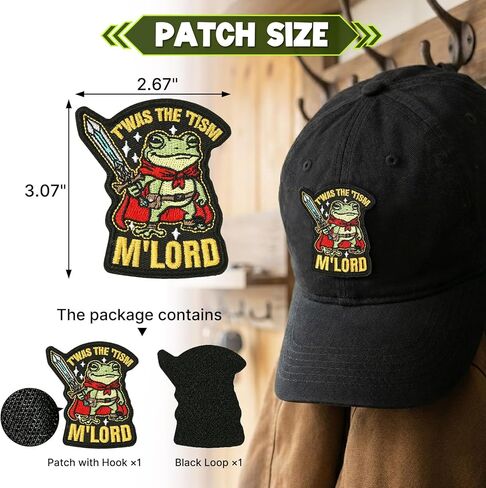 T'was The 'tism M'lord Hook and Loop Patch, Funny Sew on Embroidered Military Patches, DIY Frog Funny Patches for Backpacks, Clothes, Harness, Vests, Hats in Saudi Arabia