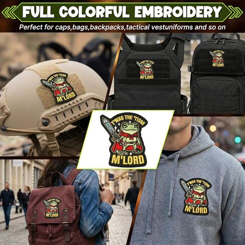 T'was The 'tism M'lord Hook and Loop Patch, Funny Sew on Embroidered Military Patches, DIY Frog Funny Patches for Backpacks, Clothes, Harness, Vests, Hats in Saudi Arabia