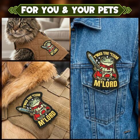 T'was The 'tism M'lord Hook and Loop Patch, Funny Sew on Embroidered Military Patches, DIY Frog Funny Patches for Backpacks, Clothes, Harness, Vests, Hats in Saudi Arabia