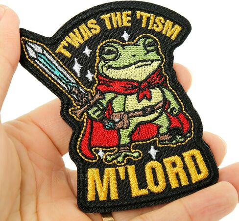 T'was The 'tism M'lord Hook and Loop Patch, Funny Sew on Embroidered Military Patches, DIY Frog Funny Patches for Backpacks, Clothes, Harness, Vests, Hats in Saudi Arabia