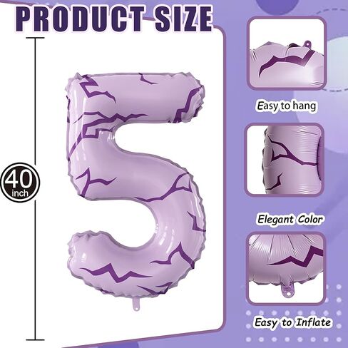 K-pop Tattoo 40 Inch Number 5 Foil Balloon, Anime Themed Big Large Number Balloon for K-pop Anime Themed Boys Girls Birthday Anniversary Party Decorations in Saudi Arabia