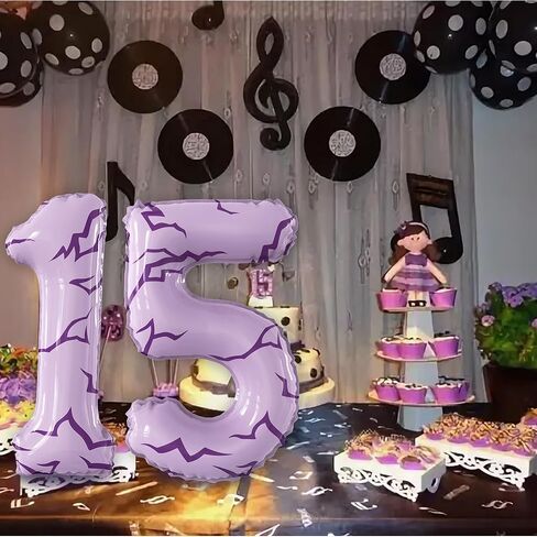 K-pop Tattoo 40 Inch Number 5 Foil Balloon, Anime Themed Big Large Number Balloon for K-pop Anime Themed Boys Girls Birthday Anniversary Party Decorations in Saudi Arabia
