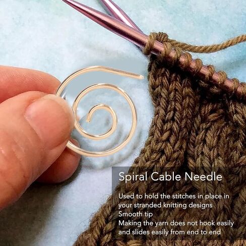 Spiral Cable Knitting Needle, Stainless Steel Spiral Cable Needle Knitting Needle Stoppers for Yarn Sewing Crochet Knitters (1PCS) in Saudi Arabia
