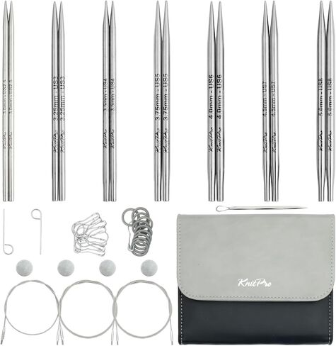 KnitPro Stelo Grande Special Interchangeable Needle Set 4" (10cm) | 13 US Sizes (2.5 to 15) in Saudi Arabia