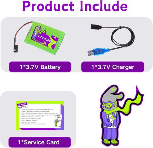 3.7V 4000mAh 8C Lipo Futuba/5500 Plug Battery for SANWA MT44 M17 Receiver/Transmitter with 1S USB Charger in Kuwait